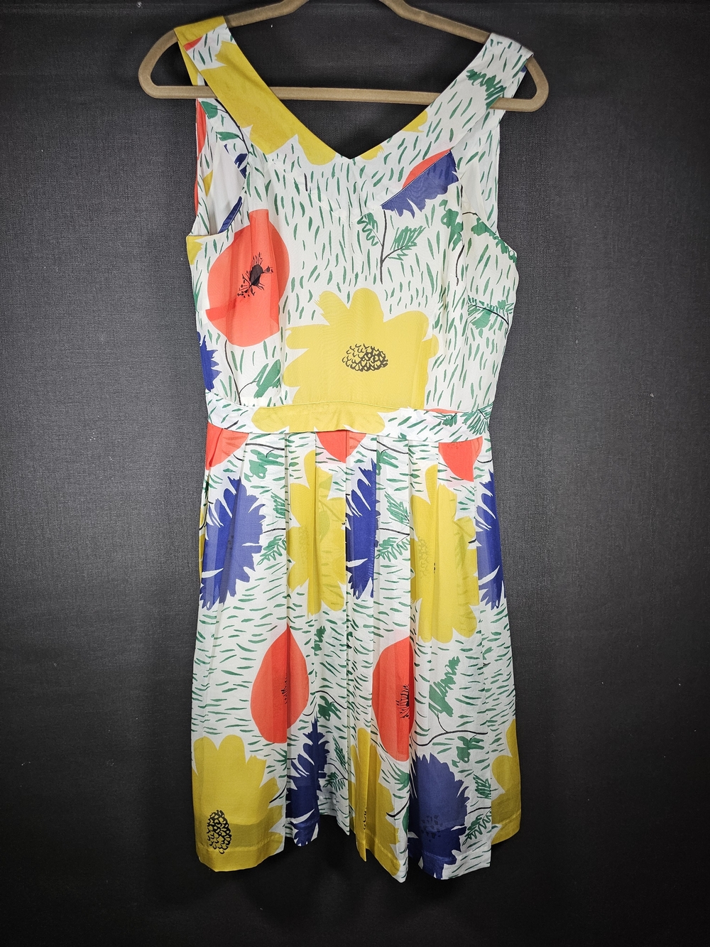Girls from Savoy Floral Top in White, Green & Yellow